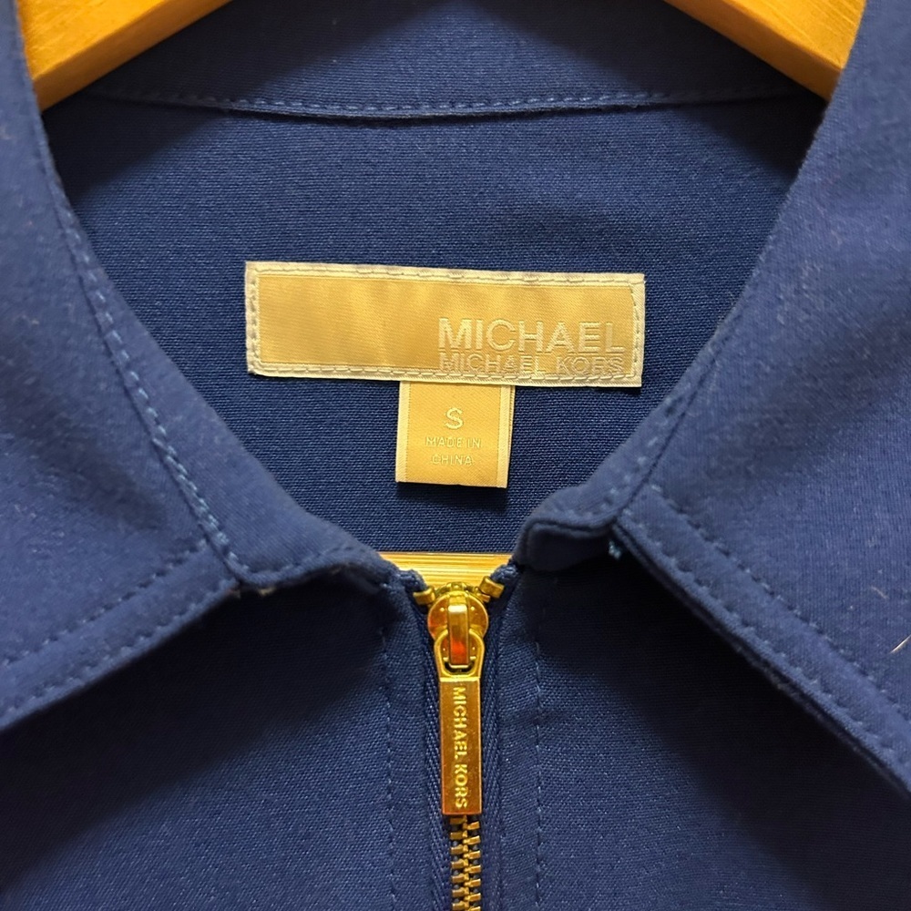 Michael Kors Blue Belted Zippered Dress Sz S - Picture 14 of 14